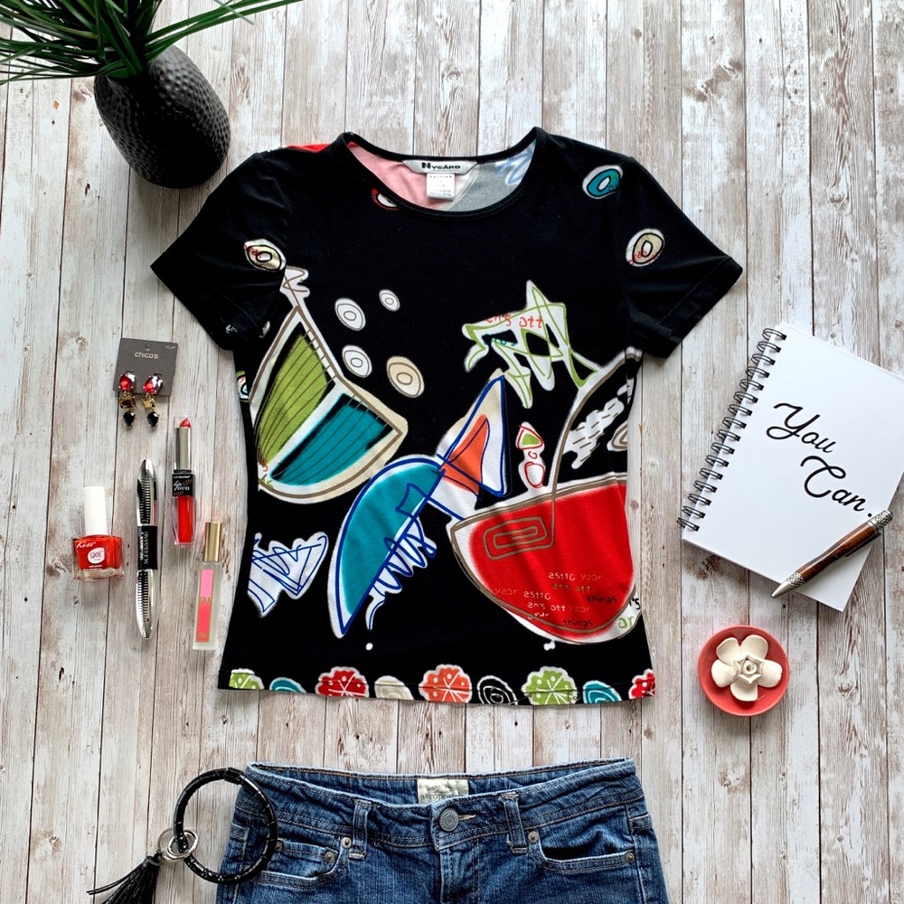 NYGARD colorful print short sleeve tee shirt